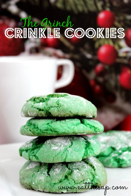 The Grinch Crinkle Cookies